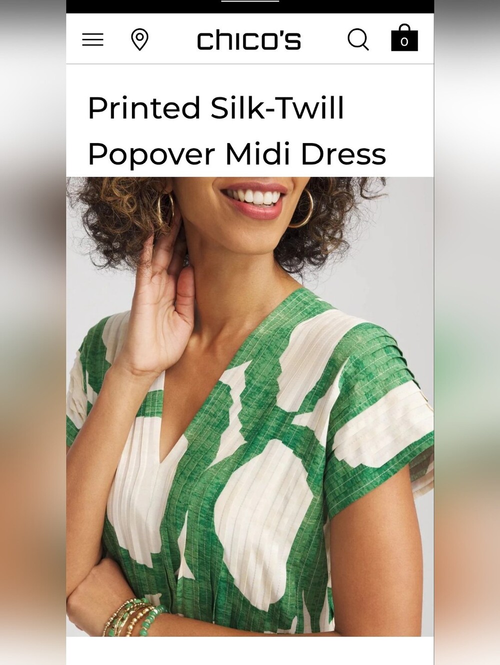 Chico's Green and Cream Circle-Print Maxi Dress - Picture 3 of 8